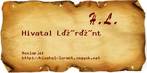 Hivatal Lóránt névjegykártya