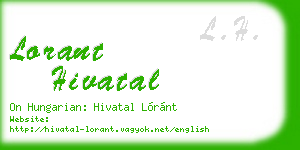 lorant hivatal business card